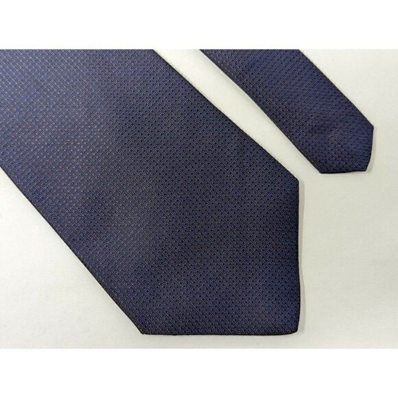 VINTAGE BUGATTI SILK TIE BLUE BROWN CHAMELEON COLOR SHIFT PATTERN 4" - Picture 1 of 2